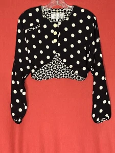 Dorothy Schoelen Vintage 80s Rayon Crop Bolero Short Jacket Size Small - Picture 1 of 2