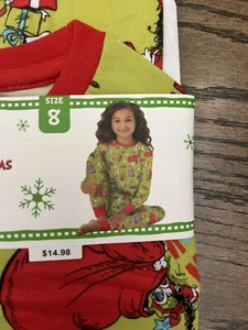 Dr. Seuss The Grinch Holiday Kids Size 8 Unisex Pajamas 65th Anniversary NWT - Picture 1 of 5