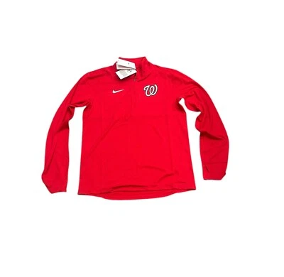 NWT NEW Washington Nationals Nike Men's Dri Fit Pullover 1/2 Zip Jacket Large - Image 1 of 2