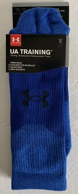 Under Armour UA Training Mens NEW Blue Training Crew Socks Mens Size 12-16 - Image 1 of 4