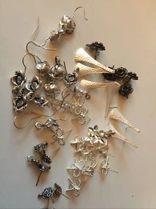 Basi Orecchini Argento Argento Antico E Bronzo - Foto 1 di 1