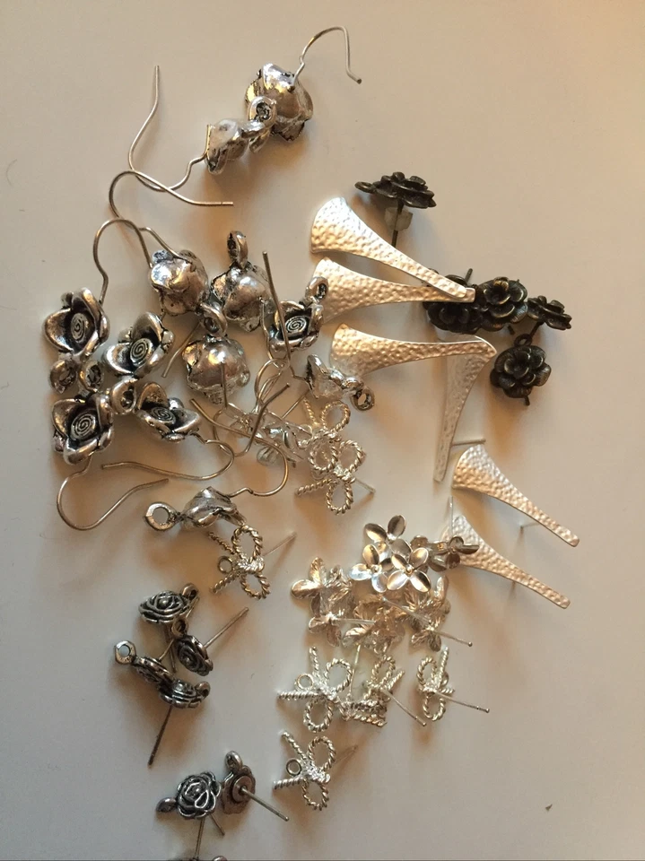 Basi Orecchini Argento Argento Antico E Bronzo - Immagine 1 di 1