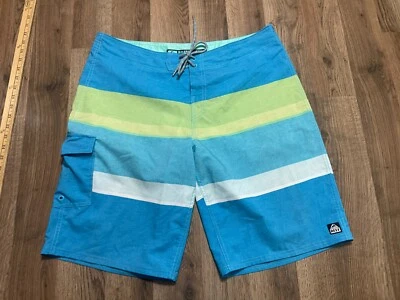 Pantalones Cortos Reef, Para Hombre Talla 36, Verde Azul Blanco Bañador Boardshorts para Viajar Foto 1 de 4