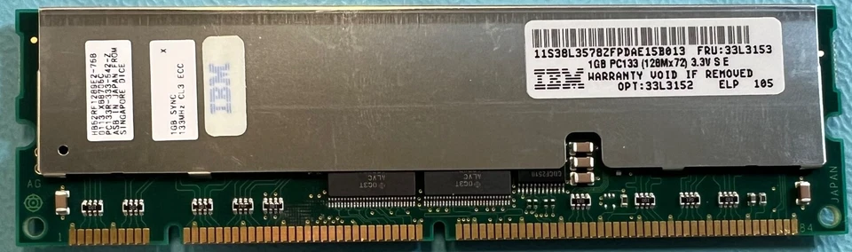 IBM 33L3153 33L3152 1GB SDRAM PC133 3.3V Memory Module - Image 1 of 1