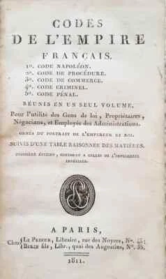 C1 CODE NAPOLEON - CINQ CODES EMPIRE FRANCAIS 1811 Relie PLEIN CUIR D EPOQUE - Photo 1/4