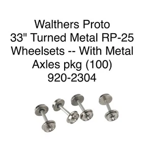 Juegos de ruedas de metal torneado Walthers Proto 33" con ejes de metal (paquete de 100) escala HO - Imagen 1 de 2