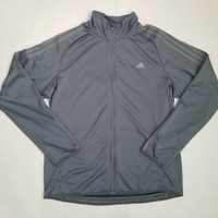 Adidas Climalite Men's XL Track Jacket Full Zip 3 Stripes Charcoal Gray