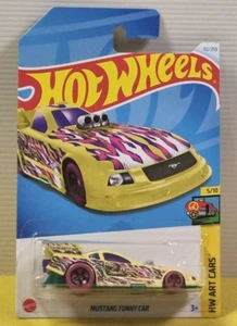 Hot Wheels - Mustang Funny Car - HW Art Cars - 1:64 - RLS 2024 - Long Card - Picture 1 of 4