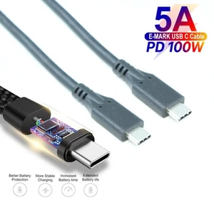 10ft USB 3.2 Gen 2 Type-C Male/Male Cable PD to 100W/5A to 20Gbps Black - Picture 1 of 3
