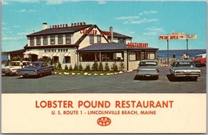 Lincolnville Beach, Maine Postcard "LOBSTER POUND RESTAURANT" Route 1 Roadside - Picture 1 of 2