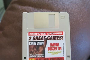 Computer Shopper Floppy Disk IBM PC Software Games Soccer '94 & Chaos Engine - Picture 1 of 3