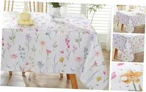 Spring Floral Table Cloths for Rectangle Tables 60x120 Inch,Spill Proof - Picture 1 of 8