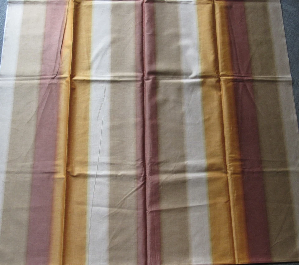Tela a Rayas 2.3 yd 36"w VERDADERO VINTAGE Algodón Pulido Satén MARRÓN DORADO OMBRE Foto 1 de 3