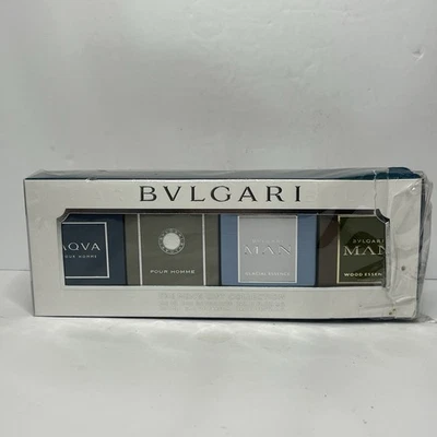 Juego de regalo de viaje de 4 piezas BVLGARI para hombres Aqva, esencia glacial, esencia de madera, para hombre Foto 1 de 4