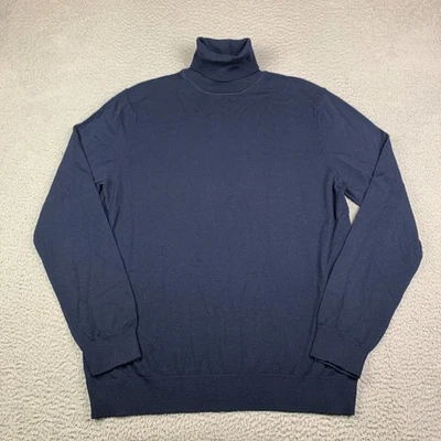 REISS Caine Sweater Mens XL Blue Slim Fit Wool Roll Turtle Neck Jumper - Image 1 of 4