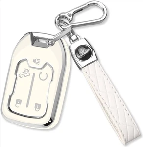 QBUC para GMC Llavero Cubierta con Llavero Cromo Plateado Borde Suave TPU Protección - Imagen 1 de 6