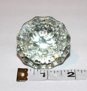 "Pomo de puerta de vidrio cristalino vintage de 12 puntos 2" X 2,25"" roscado" - Imagen 1 de 7