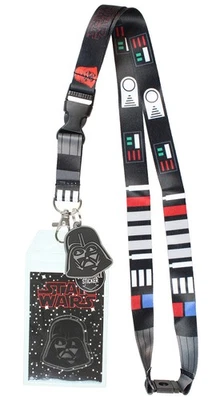 Star Wars Darth Vader ID Lanyard Porta Insignia con 1.5" Goma Dije Colgante Foto 1 de 3