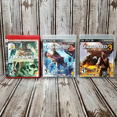 Uncharted 1 2 3 Trilogy Bundle Sony PlayStation 3 PS3 Lote de 3 Juegos de Acción Foto 1 de 4