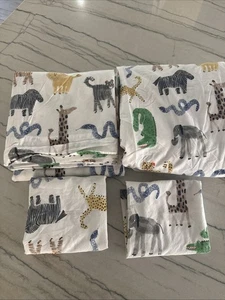 TÖPFERSCHEUNE KINDER ALBERN SAFARI TIER KÖNIGIN LAKEN SET FLACH TAILLIERT 2 KISSENBEZÜGE - Bild 1 von 13