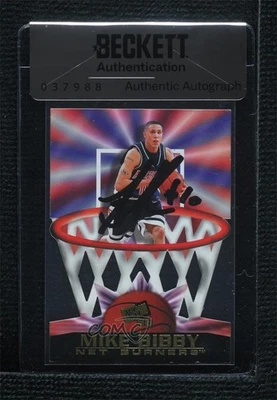 BAS 1998 Press Pass Net Burners Mike Bibby #NB1 Sello de Autenticidad Novato RC Foto 1 de 2