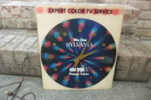 1960s Sylvania Color TV Service Vari Vue Motion Advertising Store Clock Works - Picture 1 of 6