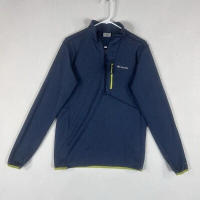 Pullover Columbia Omni-Wick 1/2 cremallera para mujer azul medio para correr con orificios para los pulgares Foto 1 de 4