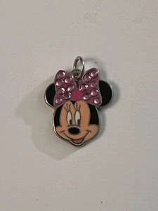 Vintage Enamel Rhinestone Minnie Mouse Pendant Charm - Picture 1 of 4