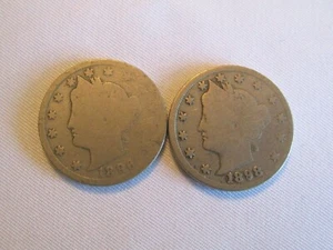 LIBERTY NICKELS 1896 AND 1898 CIRC, 3240 - Picture 1 of 2
