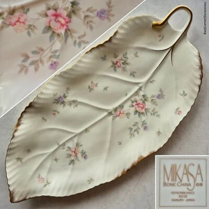 Mikasa Bone China Narumi Japan REMEMBRANCE B2120 15⅞" Leaf-Shaped Tray / Platter - Picture 1 of 16