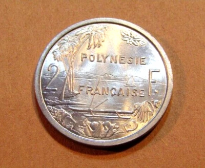 French Polynesia 1965 2 Francs unc Coin - Image 1 of 4