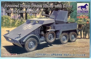 BRONCO 1/35 CB35132 Armored Krupp Protze KFZ.69 with 3.7cm Pak 36 (late version) - Foto 1 di 2