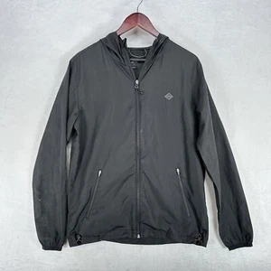 Rip Curl Jacket Mens Small Black Windbreaker Lightweight Full Zip Hood Logo - Picture 1 of 15