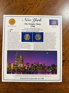 2001 New York Statehood Commemorative Quarters Panel P&D, PCS, Stamps - Picture 1 of 2