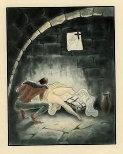 1933 ANDRÉ COLLOT estampe originale couleurs vélin Arches CURIOSA ARETINO 1/400 - Picture 1 of 2