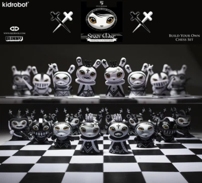 KidRobot x Shah Mat Otto Bjornik Dunny Chess Queen Knight Rook Bishop Pawn Pair - Image 1 of 2