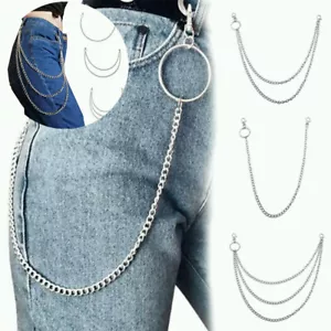 Hip Layer Pants Hop Trousers for Gothic Wallet Punk 1/2/3 Jean Chain - Picture 1 of 13