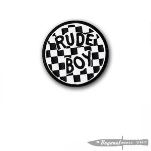 "Parche bordado Rude Boy - 2 1/2"" parche rock and roll respaldo de cera - coser/planchar" - Imagen 1 de 2