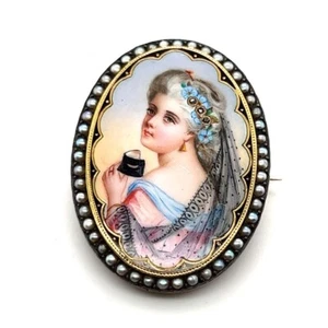 Superb Victorian Brooch and Pendant with Natural Seed Pearls and Diamonds - Picture 1 of 12