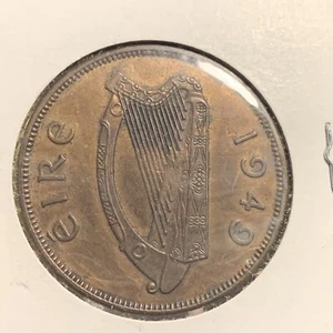 1949 Ireland 1 Penny. High Grade mint Luster. Super nice coin with sharp details - Picture 1 of 2