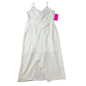 Betsey Johnson White Spaghetti Strap Midi Vneck Waist Womens Size 12 Dress NWT - Picture 1 of 10