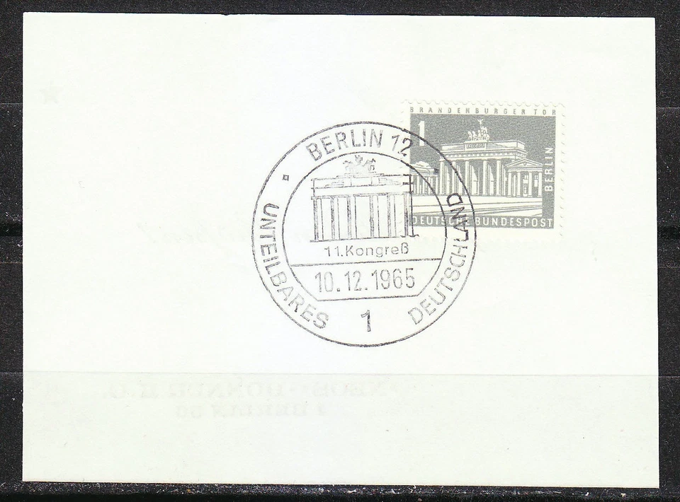 Germany West Berlin 1965 Sc9N120 Mi 140 Brandenburg Gate.Unteilbares Deutschland - Image 1 of 1