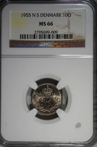 10 øre 1955 NGC MS66 - Picture 1 of 2