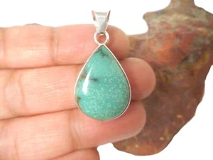 Tibetan TURQUOISE Sterling Silver 925 Gemstone PENDANT - Gift Boxed! - Picture 1 of 5