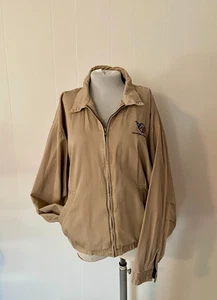 Corvette Racing Jacket VTG Cutter & Buck Full Zip Bomber Khaki Flannel Tan Zip - Picture 1 of 15
