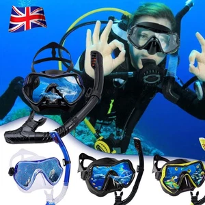 Adult Anti-Fog Goggles Snorkel Mask Set Diving Silicone Diver Swimming Snorkel - Picture 1 of 19