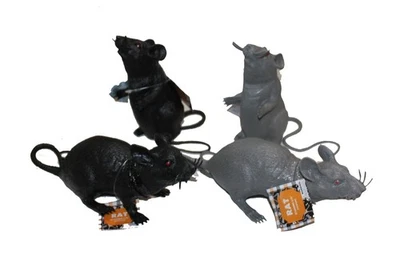 8.75" Ojo Rojo Gris Negro Ratón Rata Plástico Chirriante Halloween Utilería Decoración Foto 1 de 4