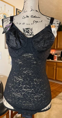 Sujetador inalámbrico Bali 36DD ALL OVER ALISADO de encaje negro PRENDAS MOLDEADORAS BODY NUEVO Foto 1 de 4