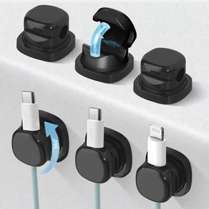 6 Pack Magnetic Cord Organiser - 360° Rotating Cable Tidy Clips - Picture 1 of 8