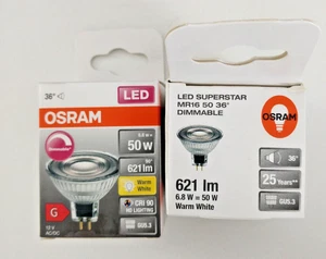 OSRAM Superstar 12V 2700K 36° RA90 LED MR16 GU5.3 Dimmbar - Warmweiß - Bild 1 von 1